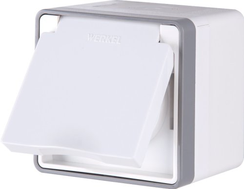 Розетка с заземлением накладная Werkel Gallant 1-м. IP44 белый картинка